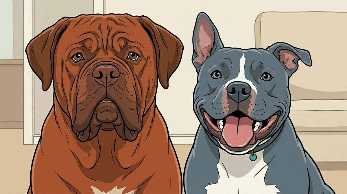 Close-up van Yvett en Roxy, de twee honden, naast elkaar